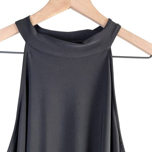 NWT Nicole Miller Stretch Jersey Halter Shift Dress Colorblock Black Red Blue, L - Picture 3 of 9